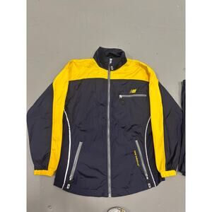 VTG New Balance Tracksuit Set Mens Medium Navy Yellow Colorblock Windbreaker Y2K